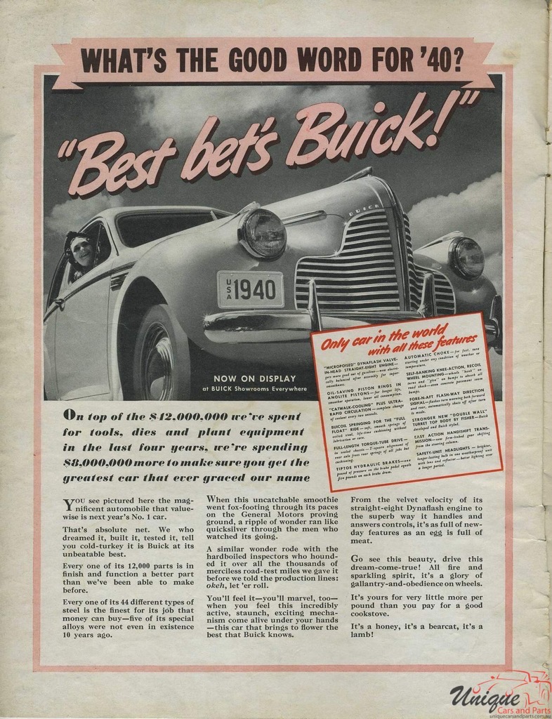 1940 Buick Editorial Brochure Page 9